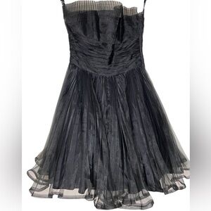 Betsey Johnson Dress Special Occasion New Year Mini Strapless Y2K Black Size 4